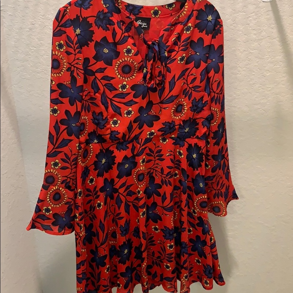 Floral red dress